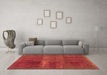 Machine Washable Abstract Orange Modern Area Rugs in a Living Room, wshabs2039org