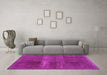 Machine Washable Abstract Pink Modern Rug in a Living Room, wshabs2039pnk
