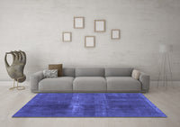 Machine Washable Abstract Blue Modern Rug, wshabs2039blu