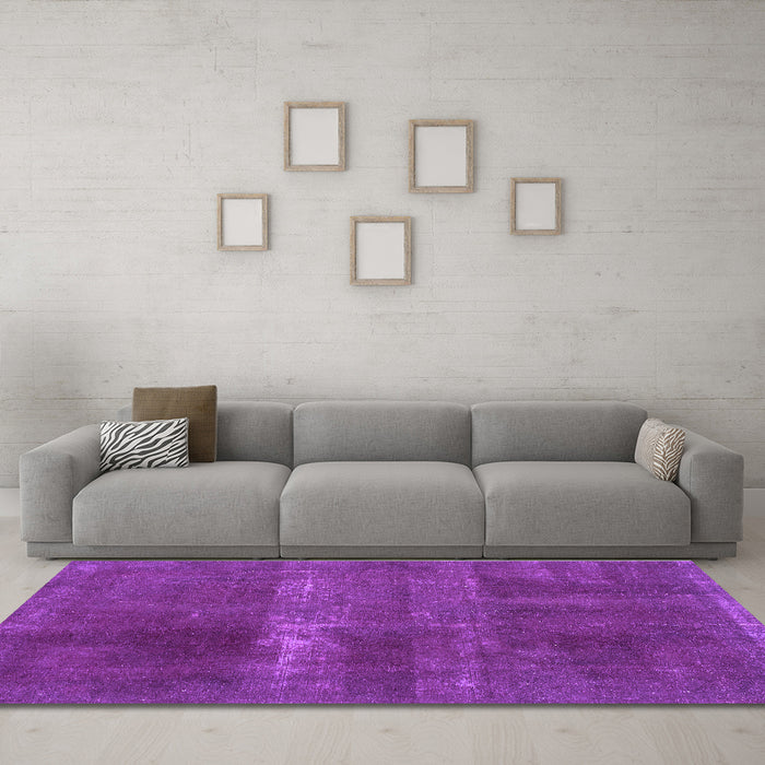 Machine Washable Abstract Purple Modern Area Rugs in a Living Room, wshabs2039pur