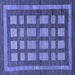Square Machine Washable Checkered Blue Modern Rug, wshabs203blu