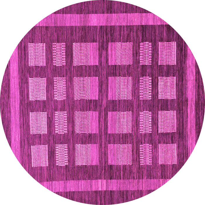 Round Checkered Pink Modern Rug, abs203pnk