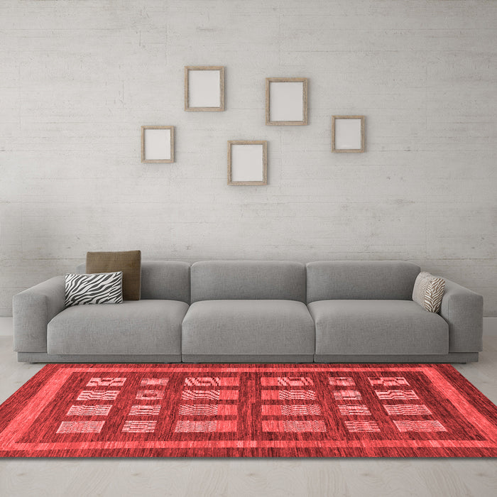 Modern Red Washable Rugs