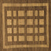 Square Machine Washable Checkered Brown Modern Rug, wshabs203brn