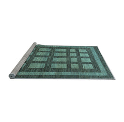 Sideview of Machine Washable Checkered Light Blue Modern Rug, wshabs203lblu