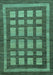 Checkered Turquoise Modern Rug, abs203turq