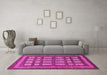 Machine Washable Checkered Pink Modern Rug in a Living Room, wshabs203pnk