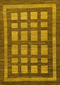 Checkered Yellow Modern Rug, abs203yw