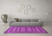 Machine Washable Checkered Purple Modern Area Rugs in a Living Room, wshabs203pur