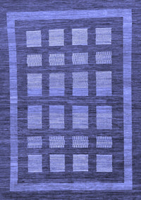 Checkered Blue Modern Rug, abs203blu