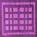 Square Machine Washable Checkered Purple Modern Area Rugs, wshabs203pur