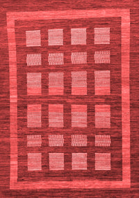 Checkered Red Modern Rug, abs203red