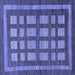 Square Checkered Blue Modern Rug, abs203blu