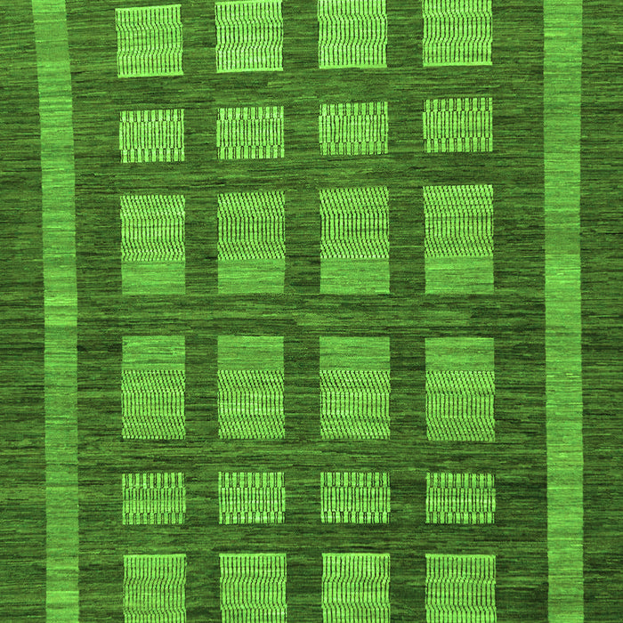 Machine Washable Checkered Green Modern Area Rugs, wshabs203grn