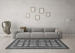 Machine Washable Checkered Gray Modern Rug in a Living Room,, wshabs203gry