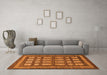 Machine Washable Checkered Orange Modern Area Rugs in a Living Room, wshabs203org