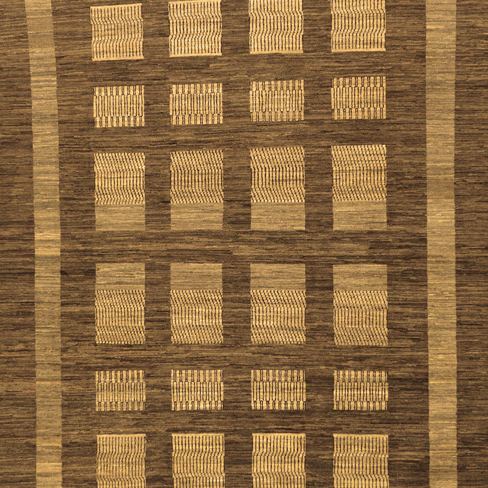 Machine Washable Checkered Brown Modern Rug, wshabs203brn
