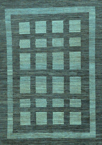 Checkered Light Blue Modern Rug, abs203lblu