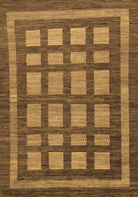 Checkered Brown Modern Rug, abs203brn