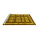 Sideview of Machine Washable Checkered Yellow Modern Rug, wshabs203yw
