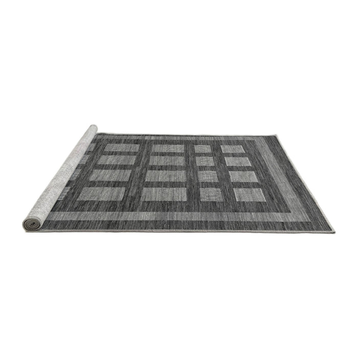 Sideview of Machine Washable Checkered Gray Modern Rug, wshabs203gry