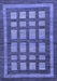 Machine Washable Checkered Blue Modern Rug, wshabs203blu