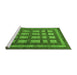 Sideview of Machine Washable Checkered Green Modern Area Rugs, wshabs203grn