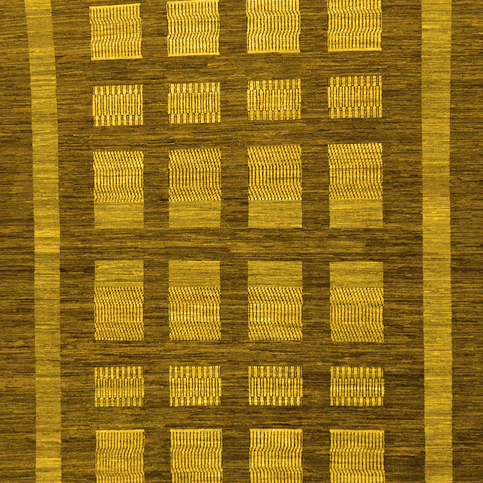 Machine Washable Checkered Yellow Modern Rug, wshabs203yw