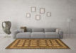 Machine Washable Checkered Brown Modern Rug in a Living Room,, wshabs203brn