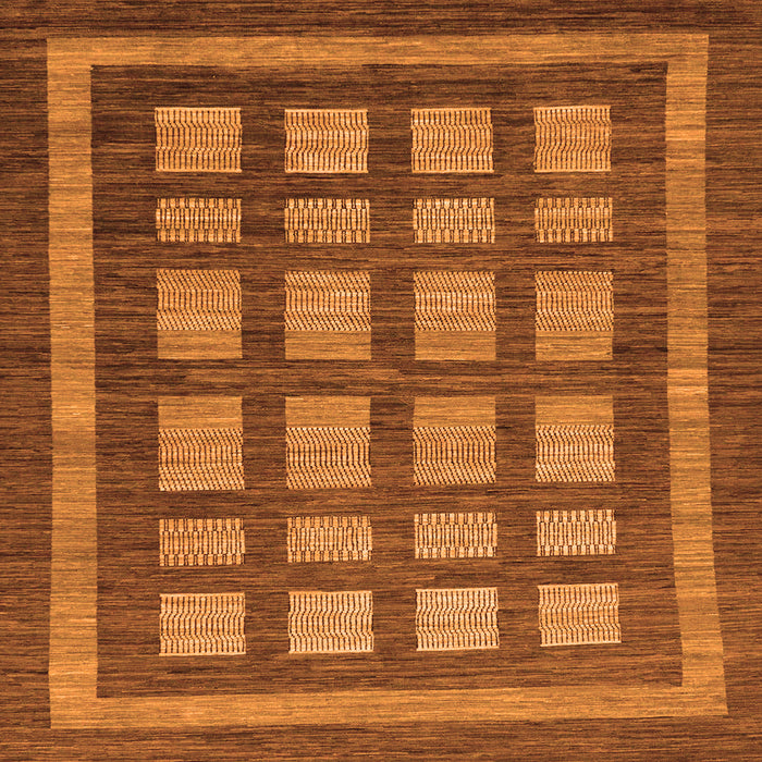 Square Checkered Orange Modern Rug, abs203org