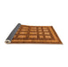 Sideview of Checkered Orange Modern Rug, abs203org