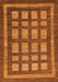 Machine Washable Checkered Orange Modern Area Rugs, wshabs203org