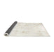 Sideview of Abstract Floral White Beige Solid Rug, abs2040