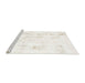 Sideview of Machine Washable Abstract FloralWhite Beige Rug, wshabs2040