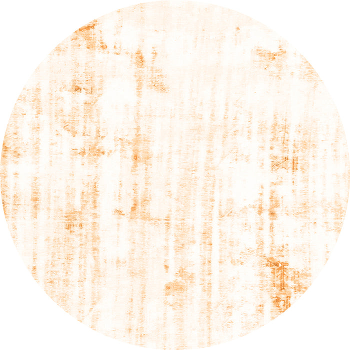 Round Machine Washable Solid Orange Modern Area Rugs, wshabs2040org