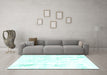 Machine Washable Solid Turquoise Modern Area Rugs in a Living Room,, wshabs2040turq