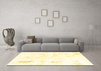 Machine Washable Solid Yellow Modern Rug, wshabs2040yw