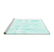 Sideview of Machine Washable Solid Turquoise Modern Area Rugs, wshabs2040turq