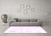 Machine Washable Solid Pink Modern Rug in a Living Room, wshabs2040pnk