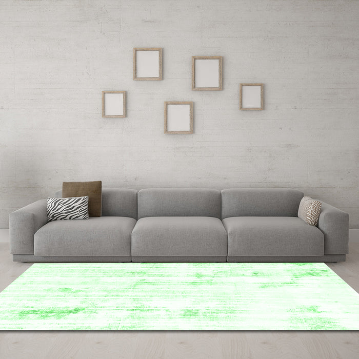 Machine Washable Solid Emerald Green Modern Area Rugs in a Living Room,, wshabs2040emgrn