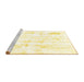 Sideview of Machine Washable Solid Yellow Modern Rug, wshabs2040yw