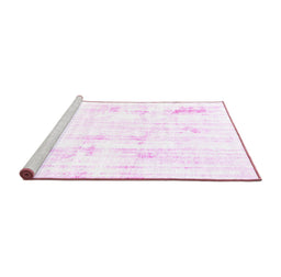 Sideview of Machine Washable Solid Pink Modern Rug, wshabs2040pnk