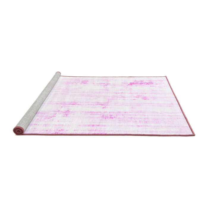 Sideview of Machine Washable Solid Pink Modern Rug, wshabs2040pnk