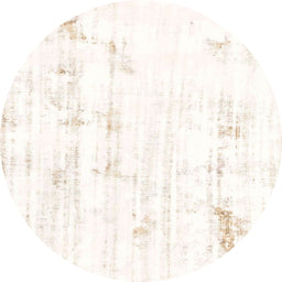 Round Machine Washable Abstract FloralWhite Beige Rug, wshabs2040