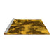 Sideview of Machine Washable Abstract Yellow Modern Rug, wshabs2041yw