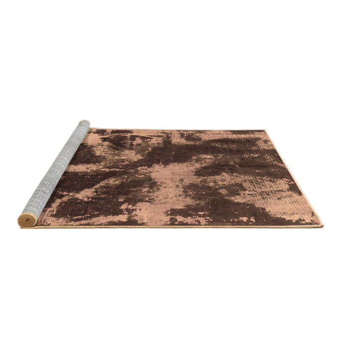 Sideview of Machine Washable Abstract Brown Modern Rug, wshabs2041brn