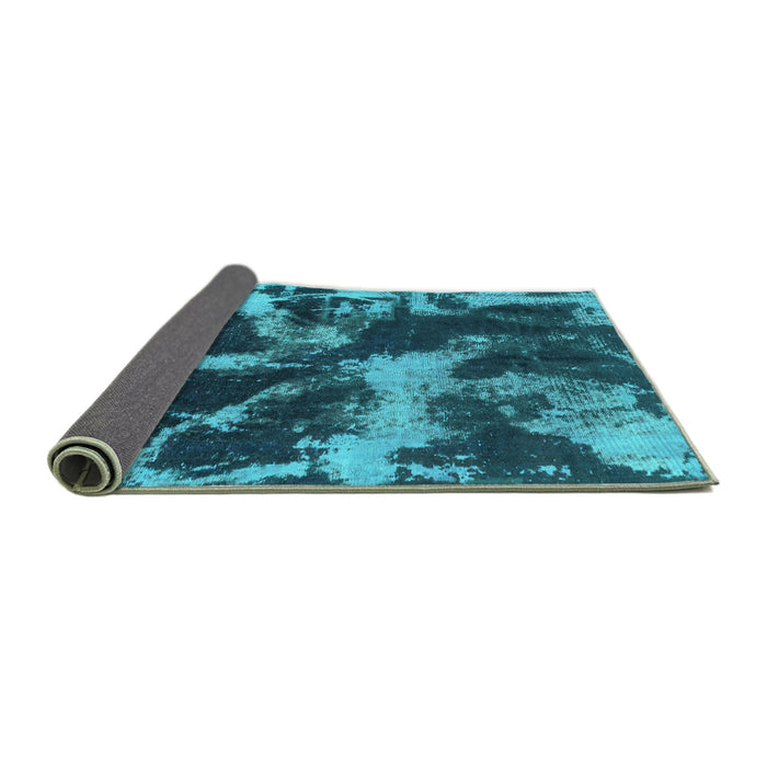 Sideview of Abstract Turquoise Modern Rug, abs2041turq