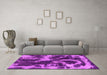 Machine Washable Abstract Pink Modern Rug in a Living Room, wshabs2041pnk