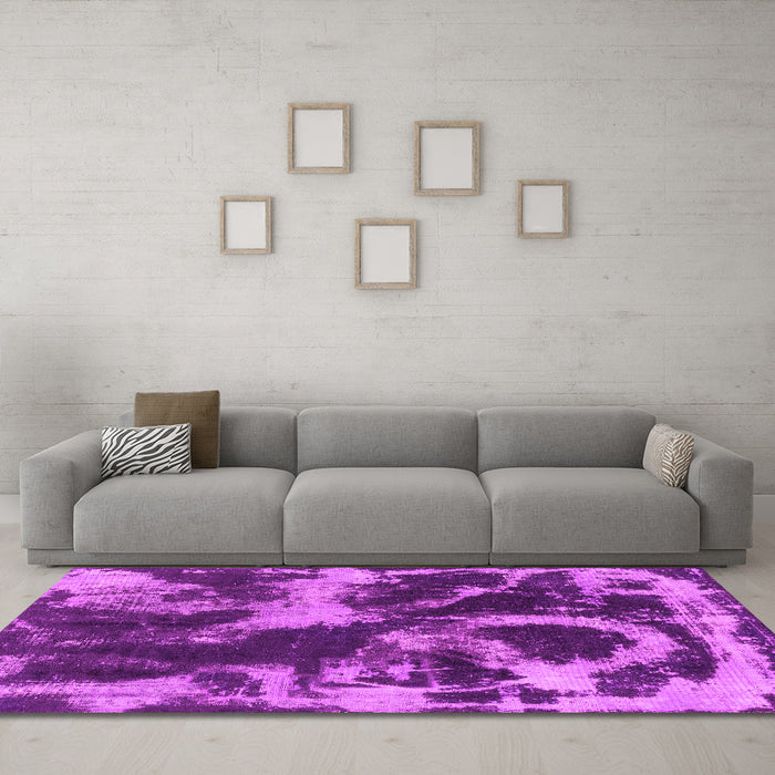 Machine Washable Abstract Pink Modern Rug in a Living Room, wshabs2041pnk