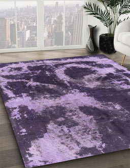 Abstract Purple Modern Rug in Family Room, abs2041